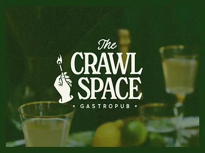 Crawlspace Logo Option 2 branding feminine gastropub hand logo restaurant