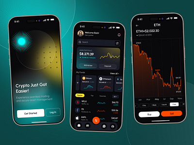 Crypto Wallet Mobile App app design bitcoin crypto crypto app crypto currency crypto wallet finance ios mobile app ui ux wallet