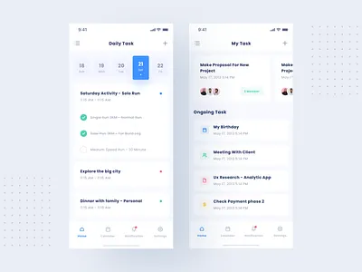 Task App V2 alarm app design education interface list minimal product design reminder task to do app ui ux