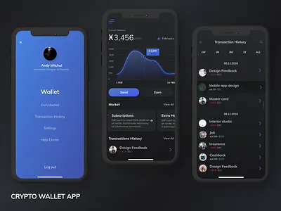 [WIP] Crypto wallet app android app bitcoin wallet blockchain crypto wallet ios mobile mobile app ui ux