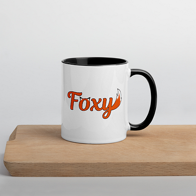 Foxy Graphic Mug black design food fox foxy graphic illustration logo mug mug design orange product vector