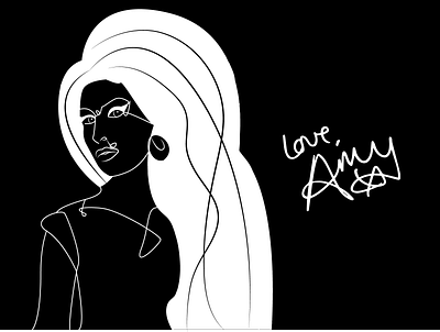 I go back to black. abstract amywinehouse coverart design illustration illustrator linart linework minimalistic monoline music musician portrait scribble signature singer vector