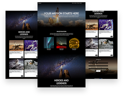 Space Page design landing page ui ux web