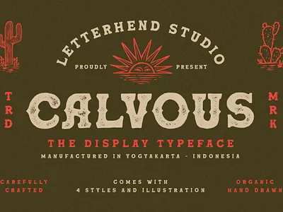 Calvous - Slab Serif Typeface design display font download fonts font font design fonts graphic design grunge font headlines lettering logo font retro font signage textured font titles typeface typefaces typography vintage font wild west