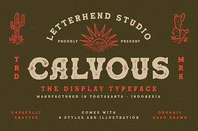 Calvous - Slab Serif Typeface design display font download fonts font font design fonts graphic design grunge font headlines lettering logo font retro font signage textured font titles typeface typefaces typography vintage font wild west