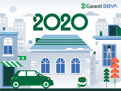 Garanti BBVA Calendar autumun bank calendar car city illustration months motorcycle mountain nature ocean print sea seasons spring summer town travel trip winter