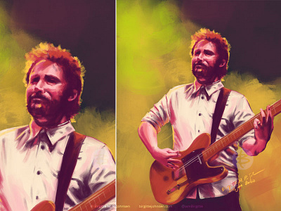 Michael Einziger of Incubus art digital art digital illustration guitarist illustration incubus live music music portrait portrait art portrait illustration portrait painting portraits