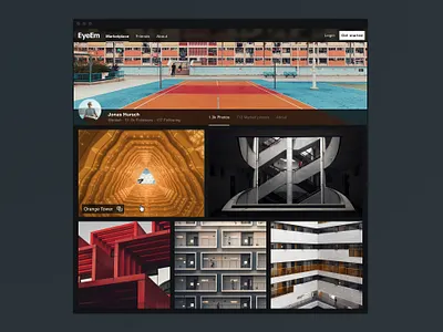 EyeEm User Profile interface overlay photography profile ui website