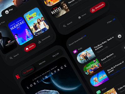 Netflix Neomorphic Version app dark dark ui mobile mobile app neomorphism netflix neumorphic