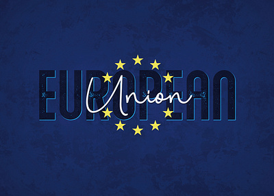 European Union Poster design flag lettering logo politics poster print typography