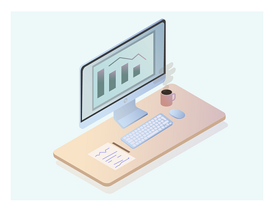 working time design flat illustration isometric isometric art vector