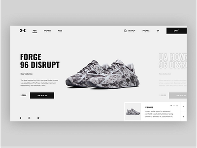 Under Armour redesign clean concept design ecommerce minimalism redesign shoes shop sport ui uiux underarmour ux