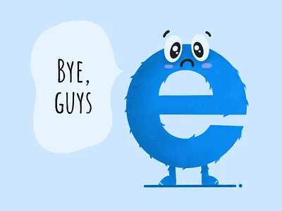 Internet Explorer as we remember it is fading away drawing illustration internet explorer
