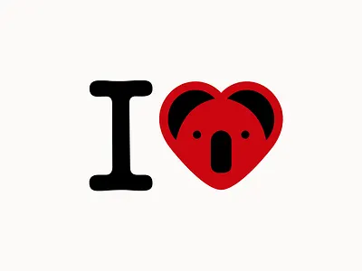 I love koalas animal art australia conceptual design graphic heart illustration koala logo logo design logotype love minimal minimalist red saint valentines series simple t shirt