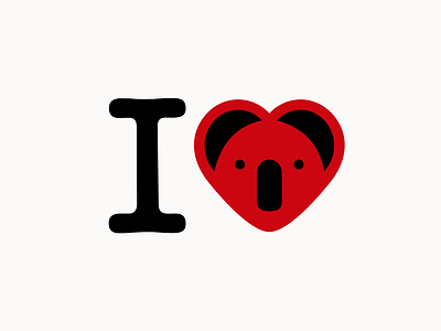 I love koalas animal art australia conceptual design graphic heart illustration koala logo logo design logotype love minimal minimalist red saint valentines series simple t shirt