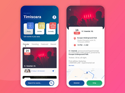 Event Finder Application app application clean design flat layout minimal modern ui ux