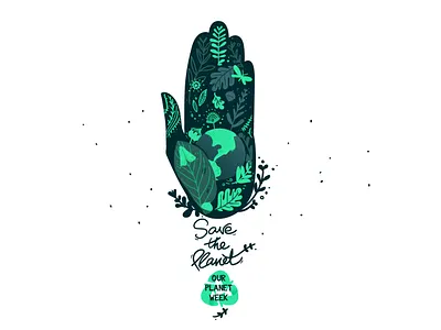 @ourplanetweek From Feb 3rd to Feb 7th 💚 2020 earth earthday eco green hand drawn nature ourplanetweek ourplanetweek planet plant poster vector