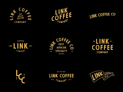 Link Coffee Co americana branding branding design clean coffee design distressed hand drawn illustrator logo logos typogaphy vintage