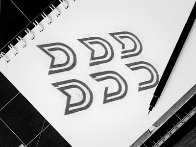 D C AND G Latter logo concept Sketch