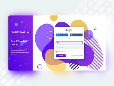 CodeMyEmails - Login abstract adobe illustrator adobexd app clean colors design gradient illustration illustrator login modern onboarding product design sign in ui website xd