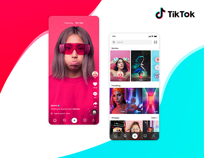 Tiktok App Redesign Concept - UX/UI Design app design challenge dailyui dailyuichallenge figma mobile ui redesign tiktok tiktok app tiktok redesign ui ui design ux