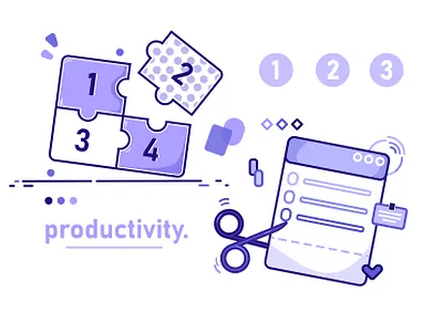 Productivity better block business design flat illustration inspiration minimal productivity thinking work