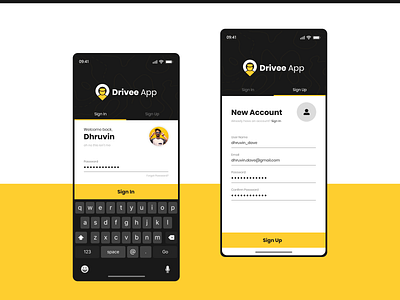 Login & Sign Up Screen adobe xd app clean design driver app ios login screen logo mobile pattern sign up user experience user interface