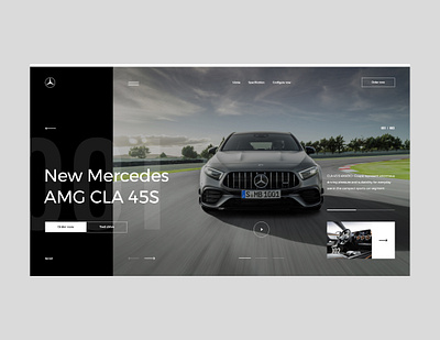 #79 Shots for Practice automotive black car clean concept dark design flat homepage mercedes minimalism modern slider ui ux vehicle web website