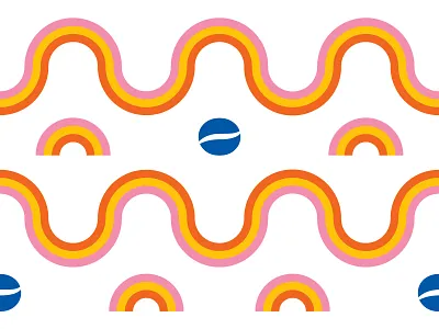 Sneaky Peeky 70s blue coffee bean orange pattern pink rainbow rebrand yellow