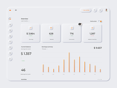 Try with Trend: Neumorphism dashboad dashboard ui neumorphic pratice shadow trend ui uiux user interface visual design