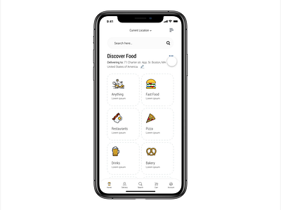 Dobule - Food Delivery / Discover food & Menu animation app branding clean design food graphic design ios minimal mobile sketch ui ux