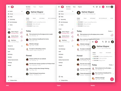 Tyto : Responsive adaptive clean management minimal mobile product responsive simple tablet team todo ui ux web website