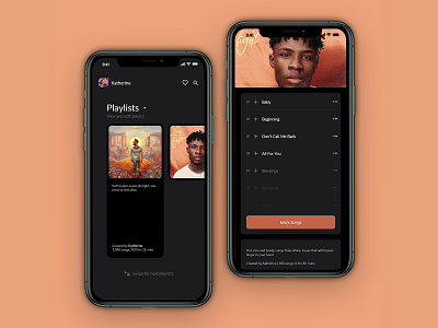 Music Playlist App Concept animation black branding design flat photoshop typography ux xd