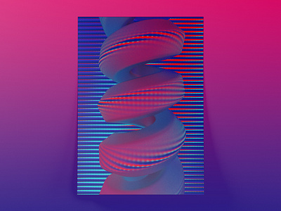 Visual explorations I - Poster 3d aftereffects animated c4d digitalart generativeart minimal minimalism motiondesign motiongraphics render snake