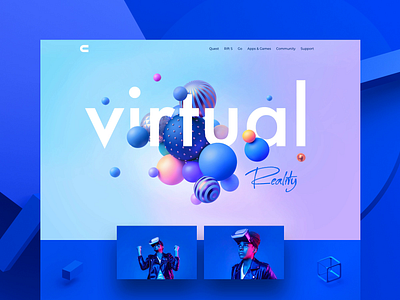 Virtual Reality tools page 3d 3d animation 3dsmax animation blue colors illustration landing page landingpage motion motion design motiongraphics pink ui virtual reality virtualreality website