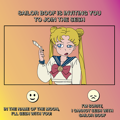 Sailor Boof Illustration boof illustration illustration design meme memes sailor moon