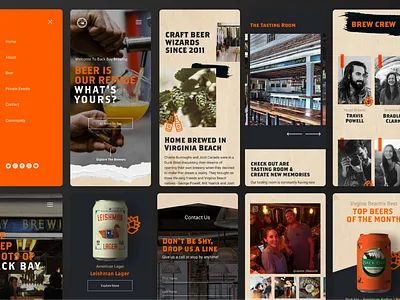 Back Bay brewing Mobile Designs beer branding brewery design digital minimal mobile orange typography ui ux web