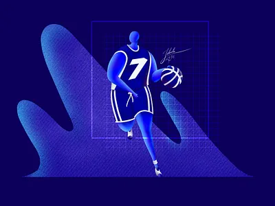 4_Basketball art character drawing flat illustration ipad procreate raster texture vector