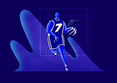 4_Basketball art character drawing flat illustration ipad procreate raster texture vector