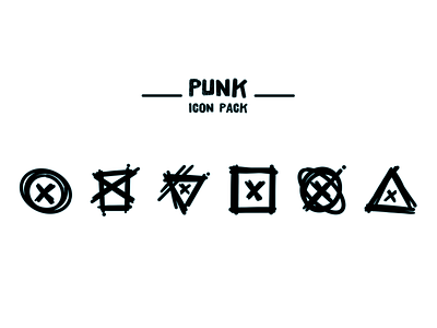 Punk Pack app art branding design icon icon pack icon set illustration illustrator punk rebel rock ux vector x