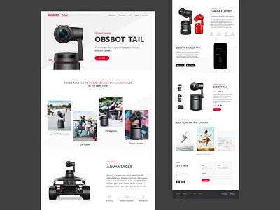 Obsbot Tail - Landing Page camera concept dance design landingpage obsbot pets sports ui uidesign uxdesign web webdesign