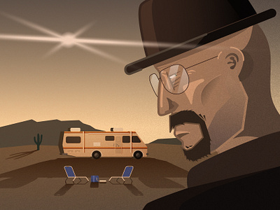 Walter White 2d animation breaking bad breakingbad design flat flatdesign gif illustration illustrator logo ui walter walter white