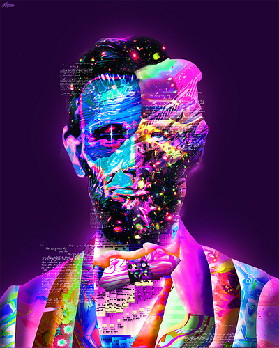 Trippy Lincoln abraham abraham lincoln abstract art artwork collage art colorful everydays gradient iridescent klarens lincoln minimal minimalist patterns poster psychedelic texture tripping trippy