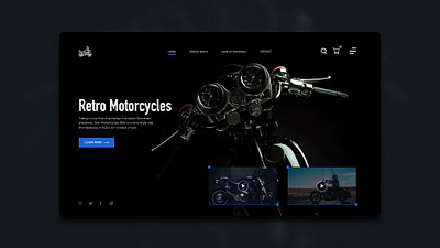 Motorcycle Website Design Concept | Ruben Cespedes black ui blue and black clean design dark ui design concept landing page minimalism minimalistic motorbike motorcycle responsive simple design ui ux ui design uidesign uiux ux designer visual design web design website