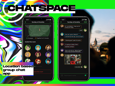 chatSpace Dark Mode - Chatting & Room Information app app design chat design dribbble ios main page mobile ui redesign ui