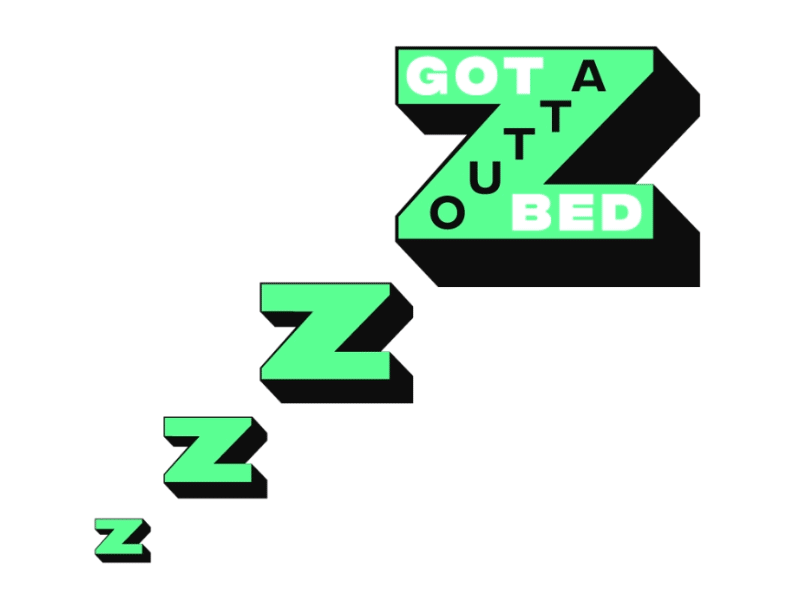 Day 01_Got Outta Bed 2d after effect animated animated gif animation bed bedtime sleep social media z zzz
