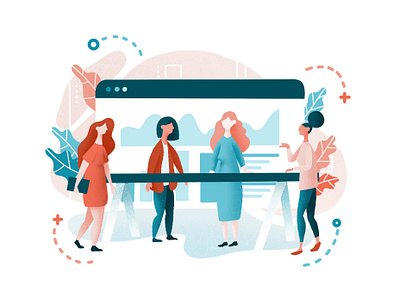 Women in Business art color palette design illustration minimal modern procreate ui ui design web design
