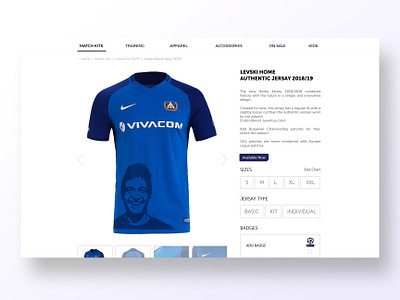 E-commerce product page adobe xd blue digital e commerce design football football club krs krsdesign levski levski sofia product page responsive sport sports design t shirt design ui uidesign user center design ux