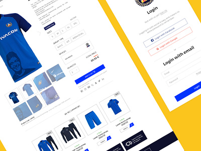 E-commerce product page 2 adobe xd blue digital e commerce e shop football football club interface krs krsdesign levski levski sofia product page sport sports design ui uidesign user center design ux