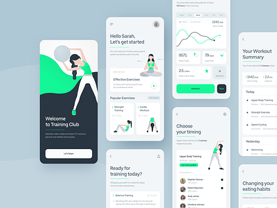 Fitness Application app appdesign cardio design fitness fitness app illustration interface ios iphone meditation sketch texture training ui uidesign uiux ux